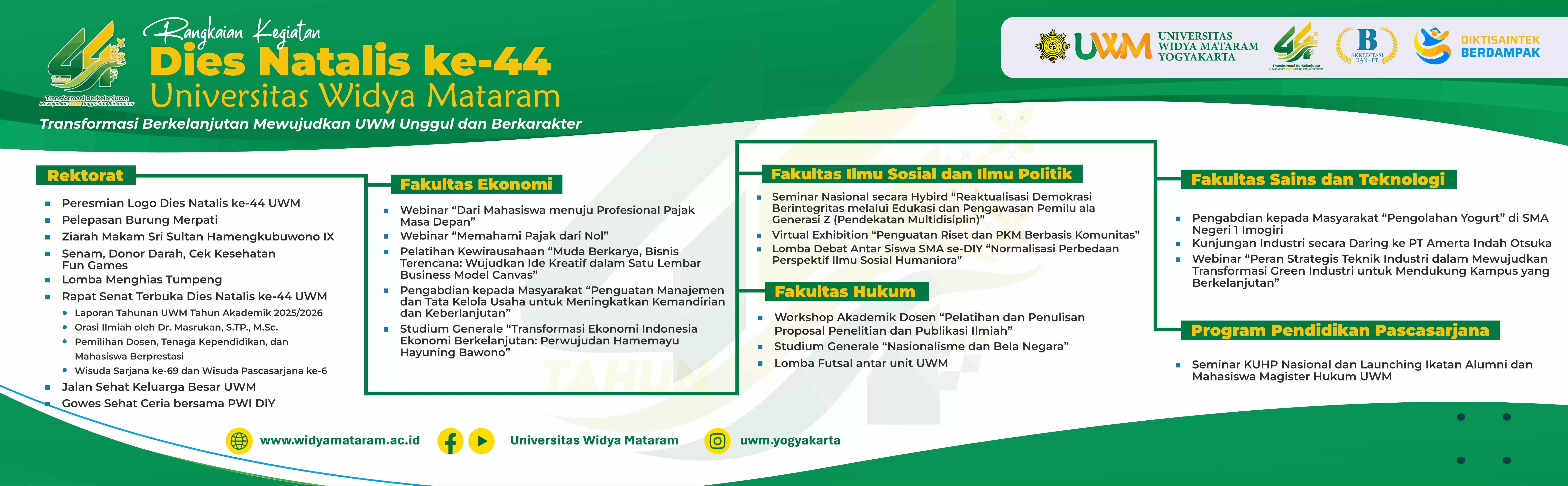 Rangkaian Kegiatan Dies Natalis UWM Ke 44